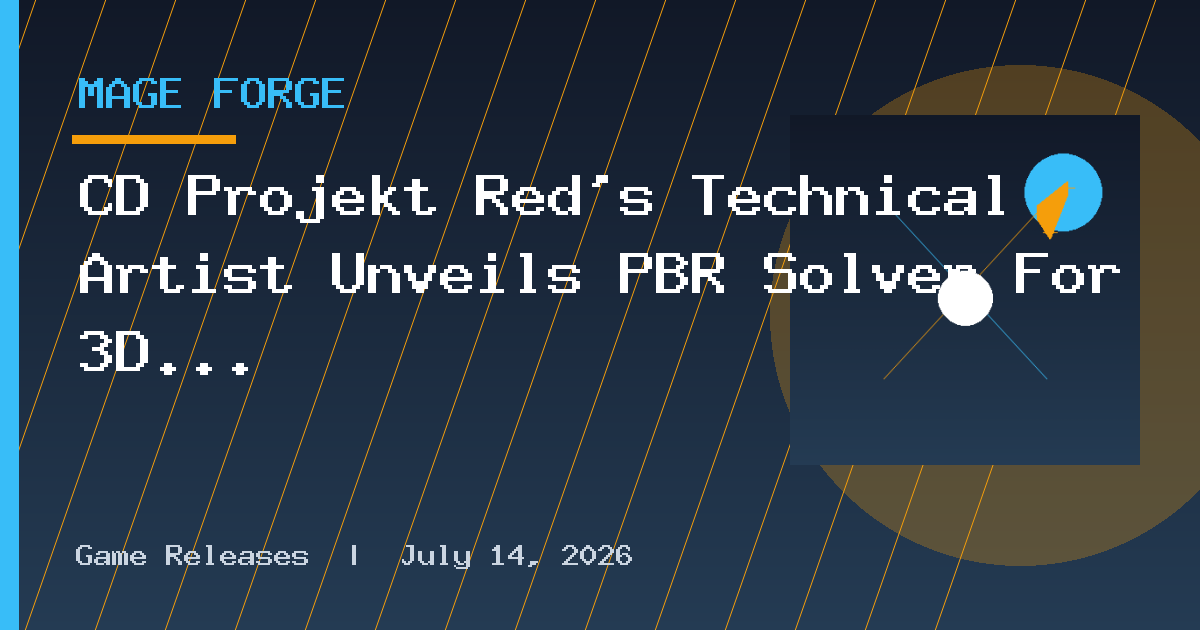 CD Projekt Red's Technical Artist Unveils PBR Solver For 3D Scans