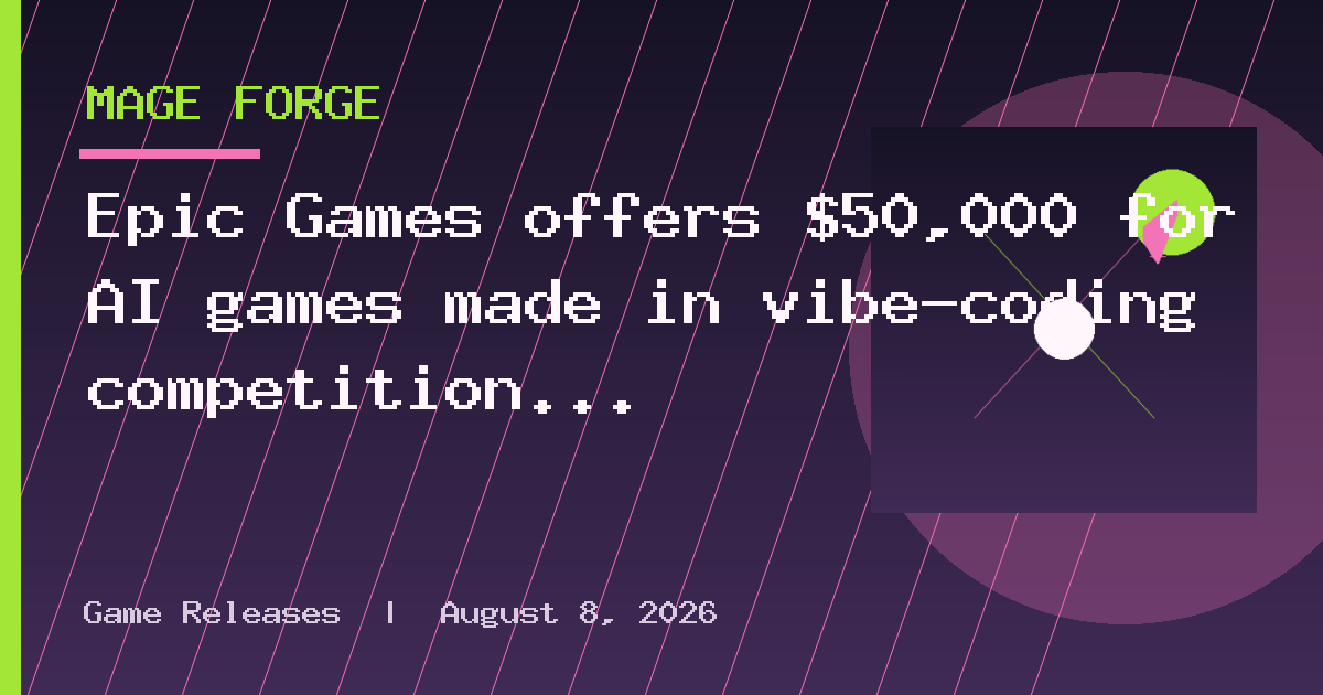 Epic Games offers $50,000 for AI games made in vibe-coding competition